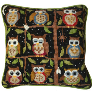 Finished Cushion Night Owls