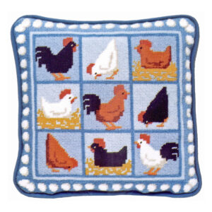 Finished cushion Blue Hens